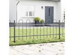 Valla de jardín arqueada de acero gris de 8,5 x 0,6 m de Lovely Home