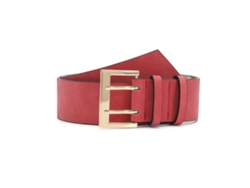 Cinturón De Moda Para Mujer Con Hebilla De Doble Aguja Para Vestidos Y Pantalones - Rojo Talla Única