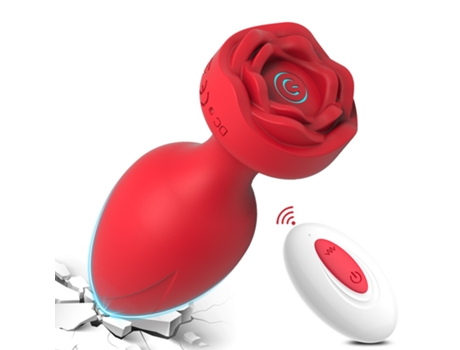 Vibrador Anal Recargable con Control Remoto para Parejas (Rojo) YIZHOOD