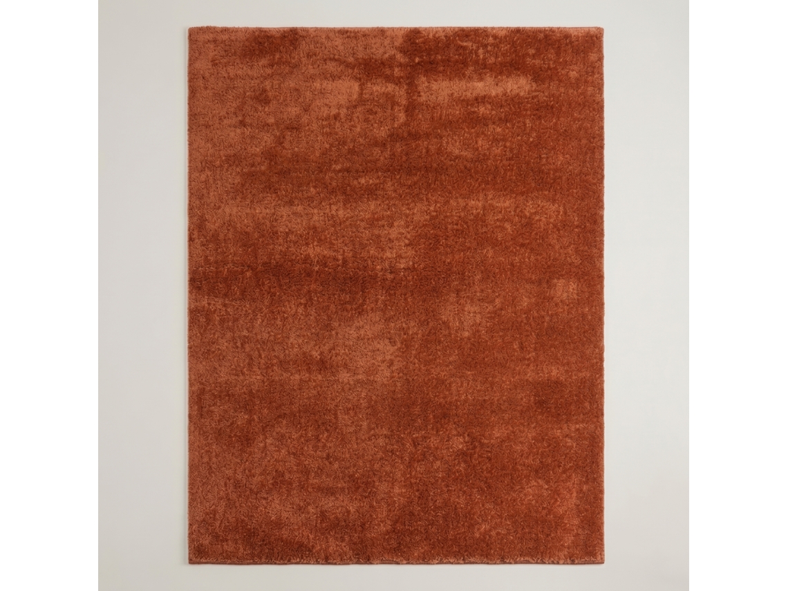 Rugura - Alfombra Lavable Y Antideslizante De Salón O Habitación, Lisa, De Pelo Corto, Suave, 200x290cm, Terracota