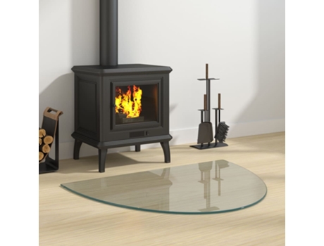 vidaXL Placa de vidrio para chimenea semicircular 800x600 mm