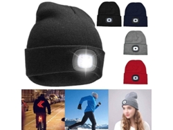 Gorro LED recargable por USB, unisex, para caza, camping e invierno, verde oscuro, sin marca.