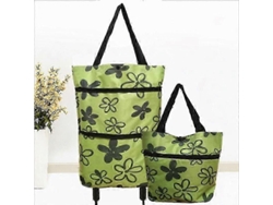 Carrito de compras plegable portátil 2 en 1 de gran capacidad con ruedas GOKOCO