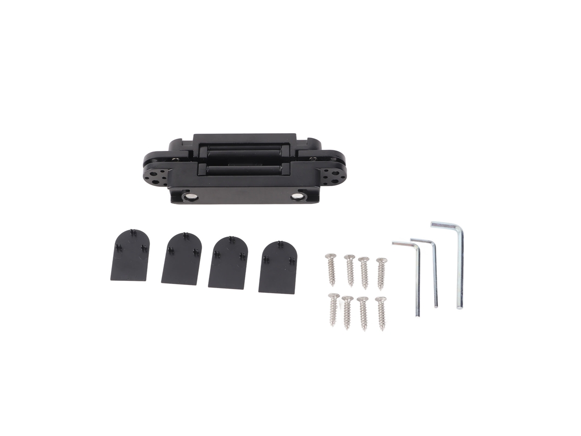 Cerradura Plegable 3d Ajustable 180° Con Llave Allen Y Tornillos Para Puertas De Madera, 40 Kg, Negra