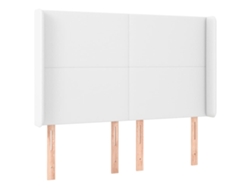 Maison Exclusive - Cabecero Con Orejas De Cuero Sintético Blanco 147x16x118/128 Cm