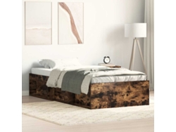 Estructura De Cama Roble Ahumado 90x200 Cm