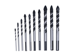 10 Brocas Para Mampostería Con Puntas De Carburo Industrial Para Azulejos, Ladrillos, Cemento Y Hormigón, Con Estuche.