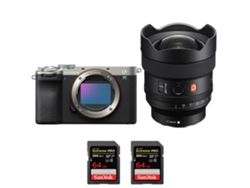 Sony A7c Ii Plateado + Fe 14mm F/1.8 Gm + 2 Sandisk 64gb Uhs-ii 300mb/s - Cámara Fotográfica Híbrida + Ebook “20 Consejos Para Fotos Que Impactan”