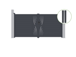 Puerta abatible 3,5m VELETA Al.180cm aluminio gris 2 postes 20x20cm Al.190cm CASANOOV