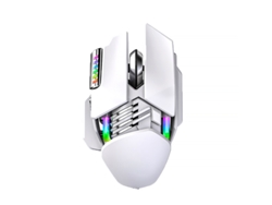 Ratón inalámbrico para juegos Yizhood M7 RGB USB 2.4G, 3200 DPI, 7 botones programables, color blanco