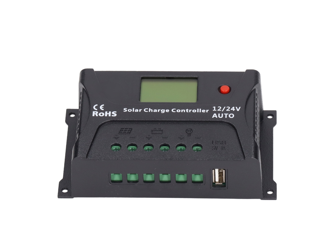 Controlador De Carga Solar Pwm Inteligente De 20 A Y 12 V/24 V Con Pantalla Led Y Usb.