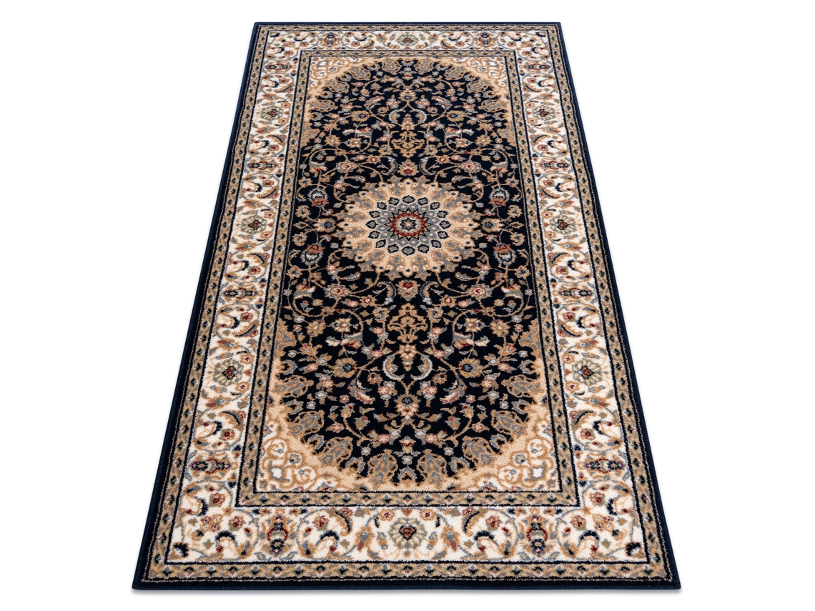 Alfombra Nain Rosetón, Marco 7177/51011 Beige/Negro (240 x 340 cm)