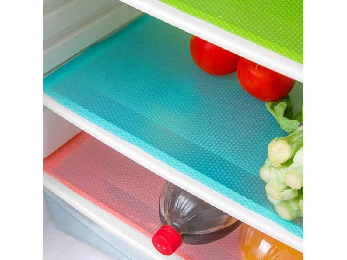 12 Alfombrillas Lavables Para Frigorífico, 4 Azules + 4 Verdes + 4 Rojas, 45 X 29,5 Cm, Antiadherentes, De Eva Sin Bpa.