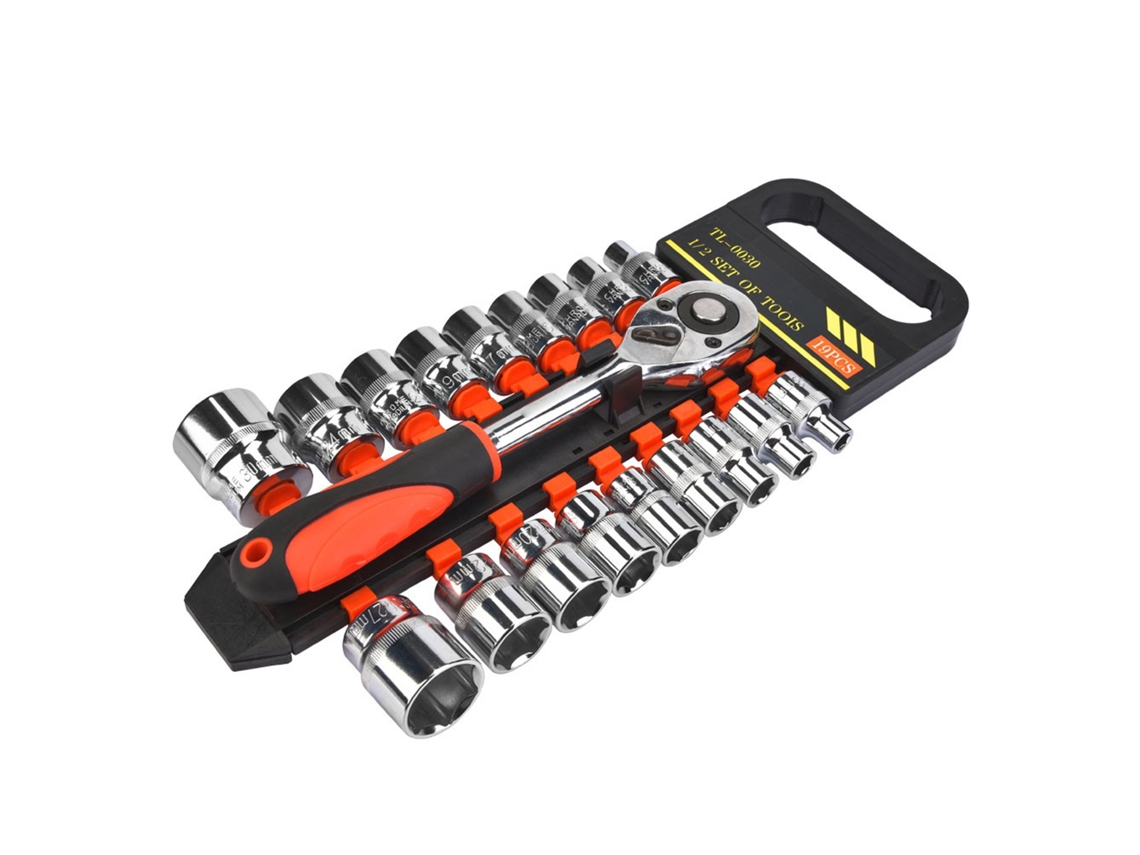 Juego De 19 Piezas De Llaves Y Dados De 1/2" Para Reparaciones Domésticas Y Profesionales.