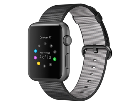 Correa de nailon tejido para reloj inteligente Apple Watch de 42 mm (negro)