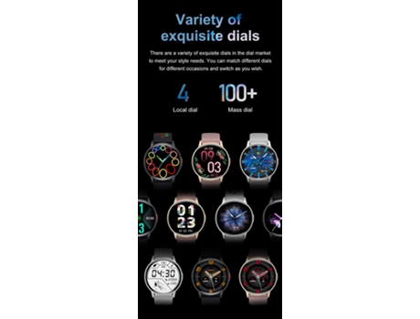 Reloj inteligente para mujer, sumergible IP67, llamadas Bluetooth, negro VEANXIN