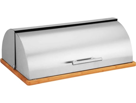 Panera de Mesa para Guardar Pan, Acero Inoxidable Plata
