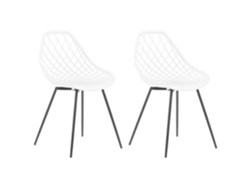 Conjunto de 2 cadeiras de jantar em estilo escandinavo BELIANI Canton de Material sintético Branco 46x52x86