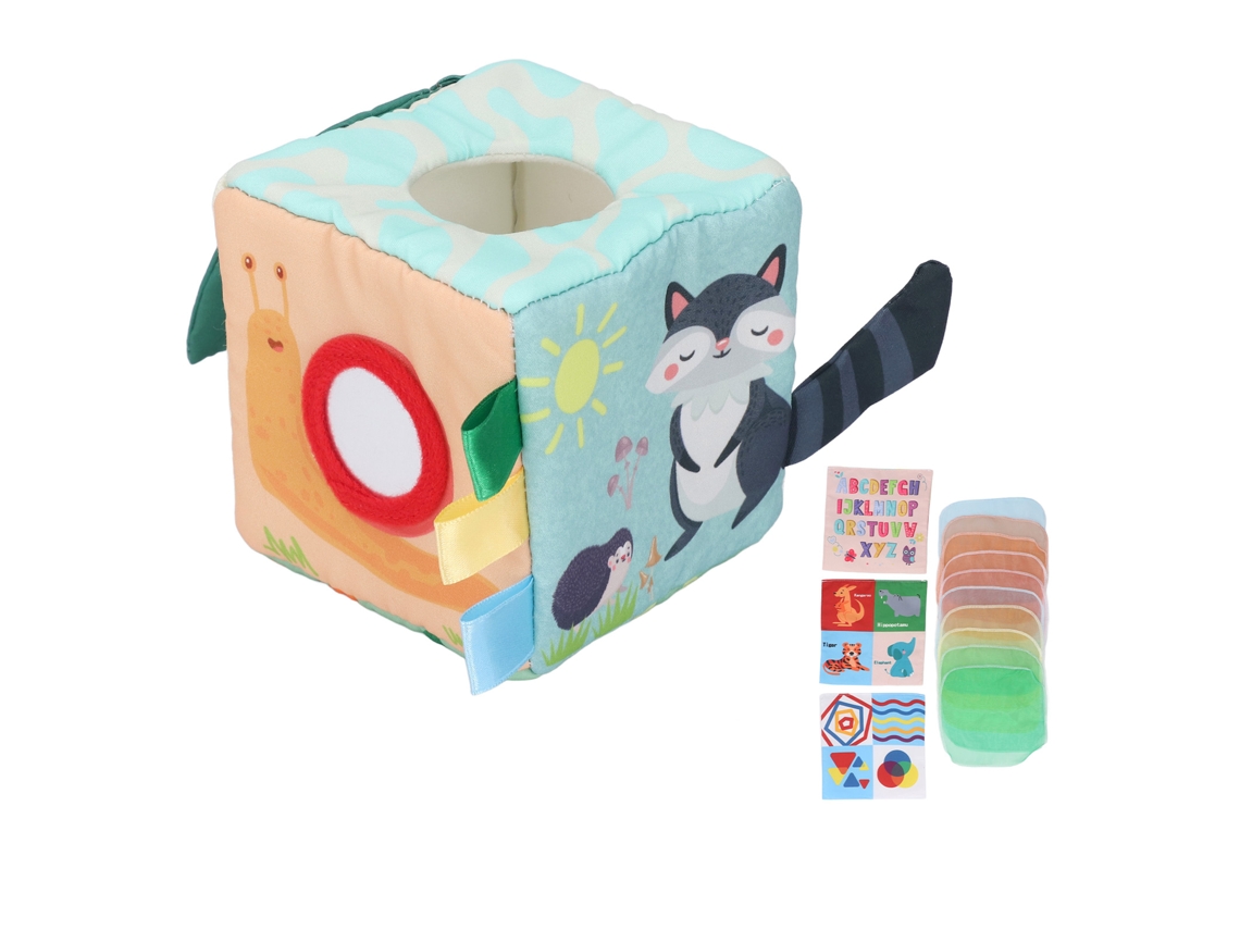Caja de pañuelos de juguete para bebés, caja sensorial para bebés y niños, juguete sensorial para bebés