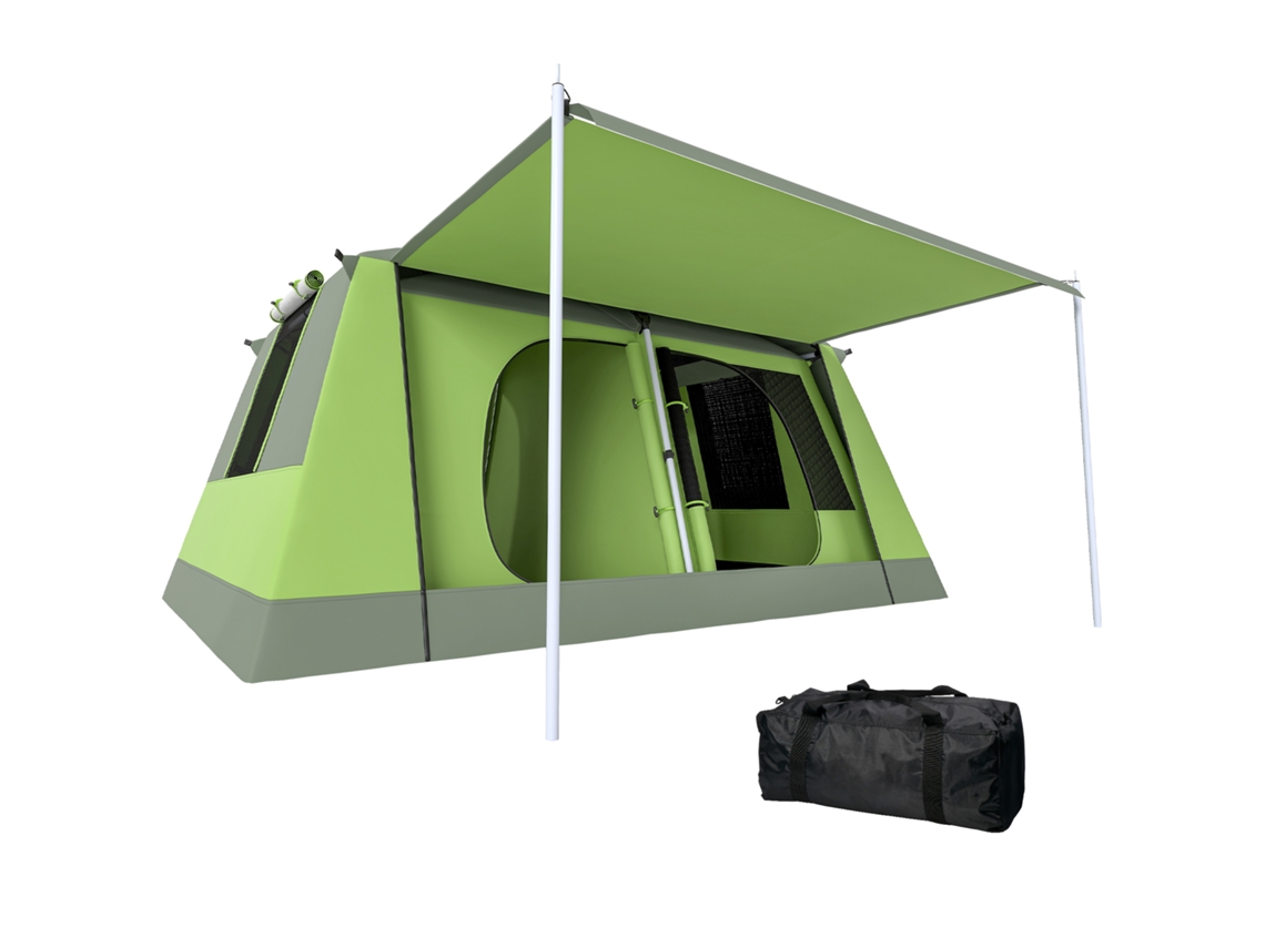 Barraca Camping 4 Pessoas Mosquiteiro Proteção Uv 405x305x225cm Verde