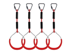 Anillos De Escalada Infantil Columpio Multifunción Plástico Carga Máxima 160kg Obstáculo Ninja Jardín Rojo