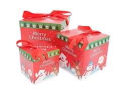 Juego de 3 cajas para regalos de fiesta, dulces, fiestas y regalos de Navidad - Hengjian