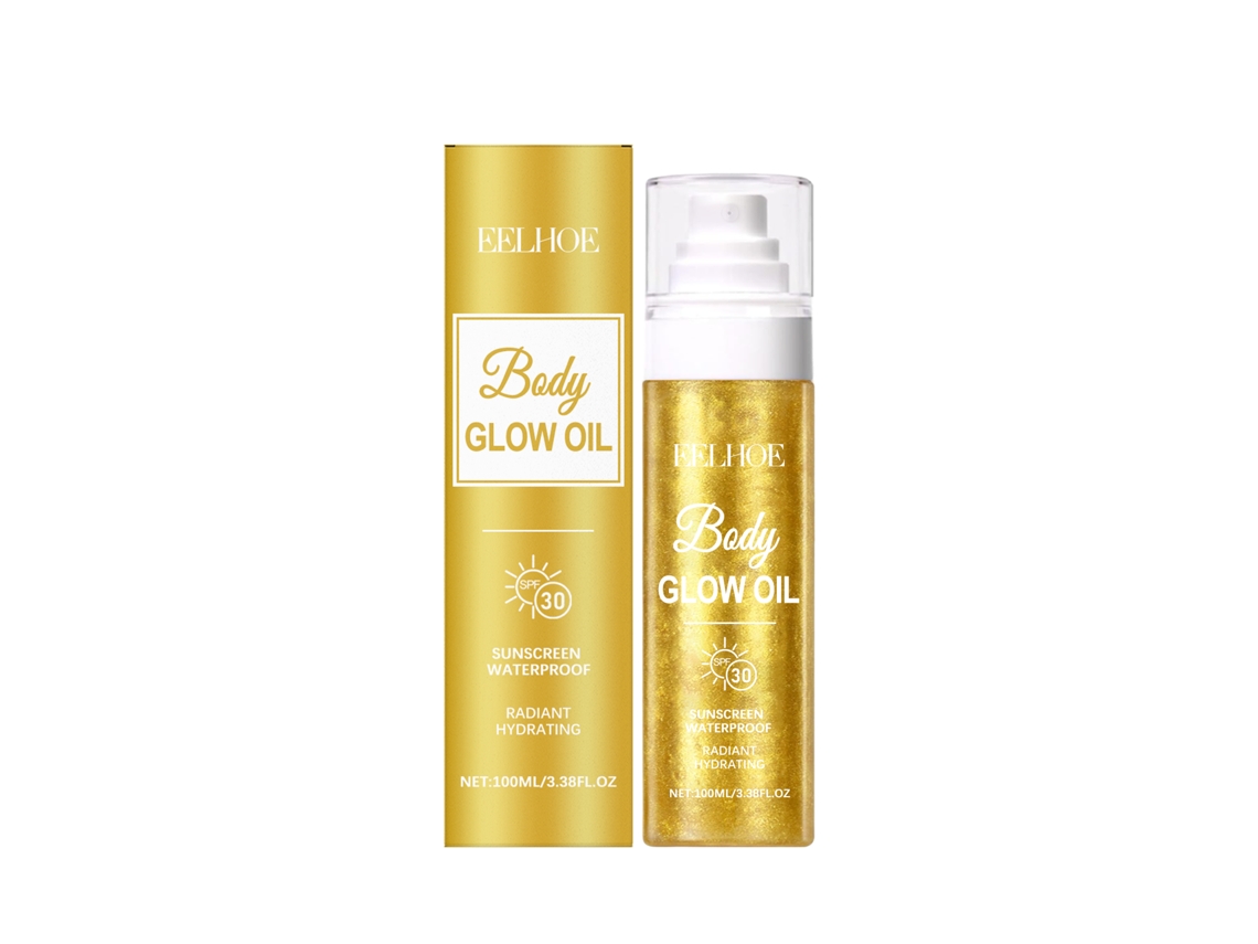 Aceite protector solar con brillo corporal