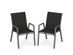 Juego de 2 sillas de jardín apilables NORTHIX en tela Teslin Oslo.