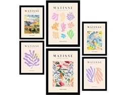 NACNIC Set De 6 Posters De Henri Matisse Vegetacion Láminas De Fauvismo Y Arte Abstracto Para  Tamaños A3 & A4 Marcos Negros