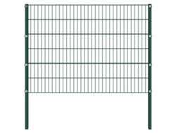 vidaXL Panel de valla con postes de hierro verde 13,6x1,2 m