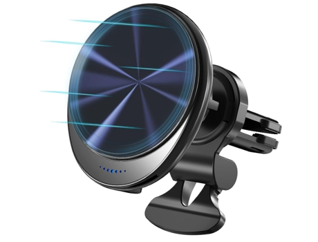 Cargador de coche inalámbrico magnético, soporte magnético para teléfono con soporte de ventilación de aire de alineación automática de carga rápid...