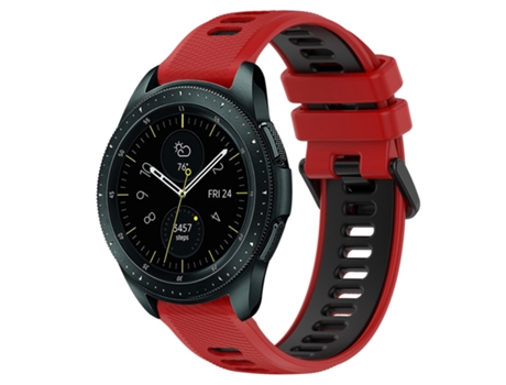 Correa de reloj inteligente para Samsung Galaxy Watch 42 mm 20 mm Correa deportiva de silicona bicolor (rojo + negro)