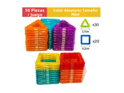 (Tamaño pequeño, 50 piezas) Juguetes de construcción magnéticos, set de diseño para niños, regalo para niños