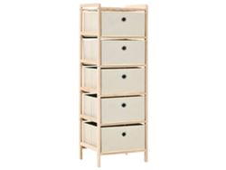 Maison Exclusive - Estantes Con 5 Cestas De Tela 2 Unidades Madera De Cedro Beige