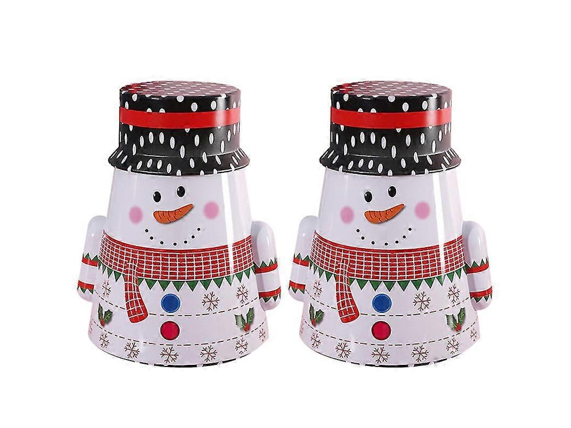 Juego de 2 cajas de hierro para dulces, té y galletas, perfectas para Navidad. Hengjian