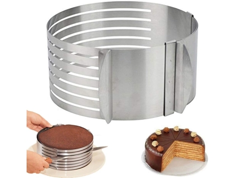 Cortador de anillos, cortador de pasteles, anillo ajustable, mousse de 7 capas, para cortar fácilmente los fondos de pasteles DIY
