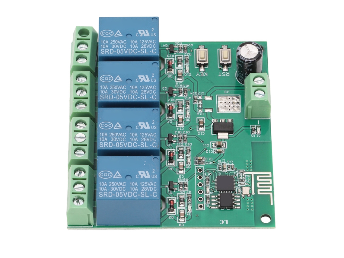 Módulo De Relé De 4 Canales Con Chip Esp8266 Control Inalámbrico Wifi Placa De Relés Para Equipos Electrónicos Dc5v