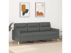 Sofá De 3 Plazas De Tela Gris Oscuro 180 Cm