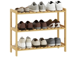 Zapatero de madera de 3 niveles con capacidad para hasta 9 pares de zapatos, ideal para recibidor, pasillo o dormitorio. Medidas: 70 x 26 x 57,5 cm. Material: Madera.