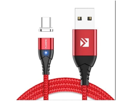 Cable Magnético Carga Rápida Con Led Usb Usb-C Nintendo Switch Lite Rojo