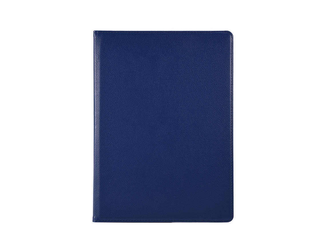 Funda de piel sintética con soporte para iPad Pro 12.9 (2017) en azul, negro, morado y rosa claro dorado.