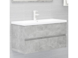 Mueble de lavabo con base de madera gris cemento Lovely Home
