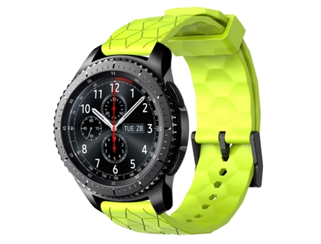 Correa de reloj inteligente para Samsung Gear S3 Frontier 22 mm Patrón de fútbol de silicona de color sólido (verde lima)