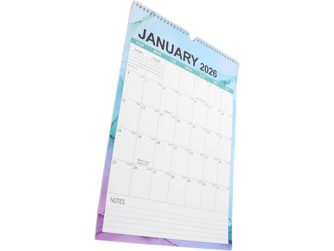 Calendario De Pared Con Agenda De Espiral Resistente, De Julio A Diciembre, Calendario Académico