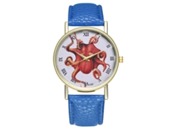 Reloj De Cuarzo Con Correa De Cuero Pu Zhoulianfa Estilo Simple Pareja Unisex (azul)