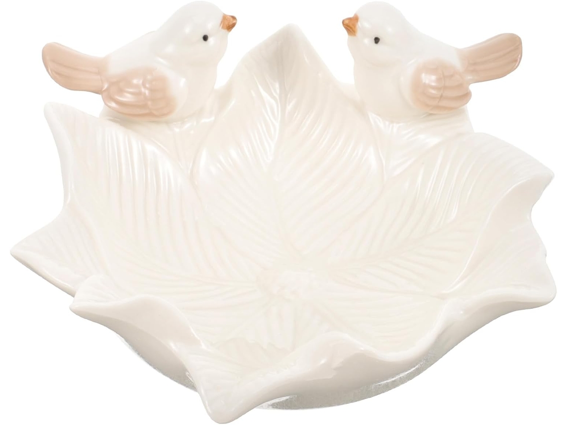 Elegante Bandeja De Cerámica Blanca Para Guardar Y Exhibir Collares Y Anillos.