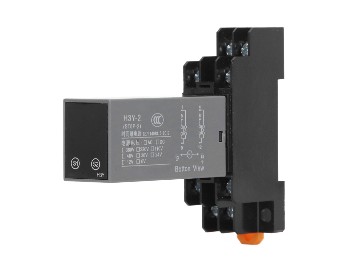 Relé Temporizador Digital Lcd Multifuncional De 2 Vías Con Base De 48 V Ca Para Equipos Eléctricos.