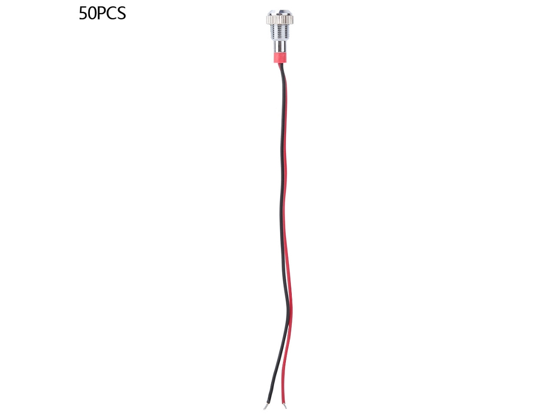 50 Unidades De Luz Indicadora Led Roja Bem-8c De 24 V, Ip65, Resistente Al Agua, De Metal, Para Modificación De Automóviles.