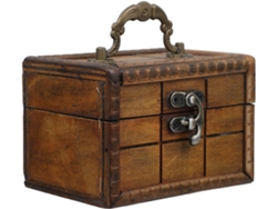 Cofre De Madera Marrón Vintage Con Cerradura, Joyero Compacto Multifuncional