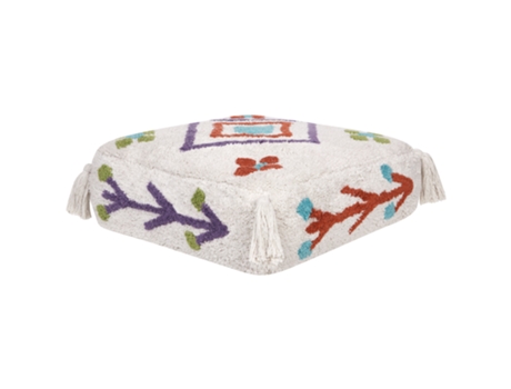 Almofada de Chão Quadrada BELIANI Diplo de Algodão Branco 55X55X20